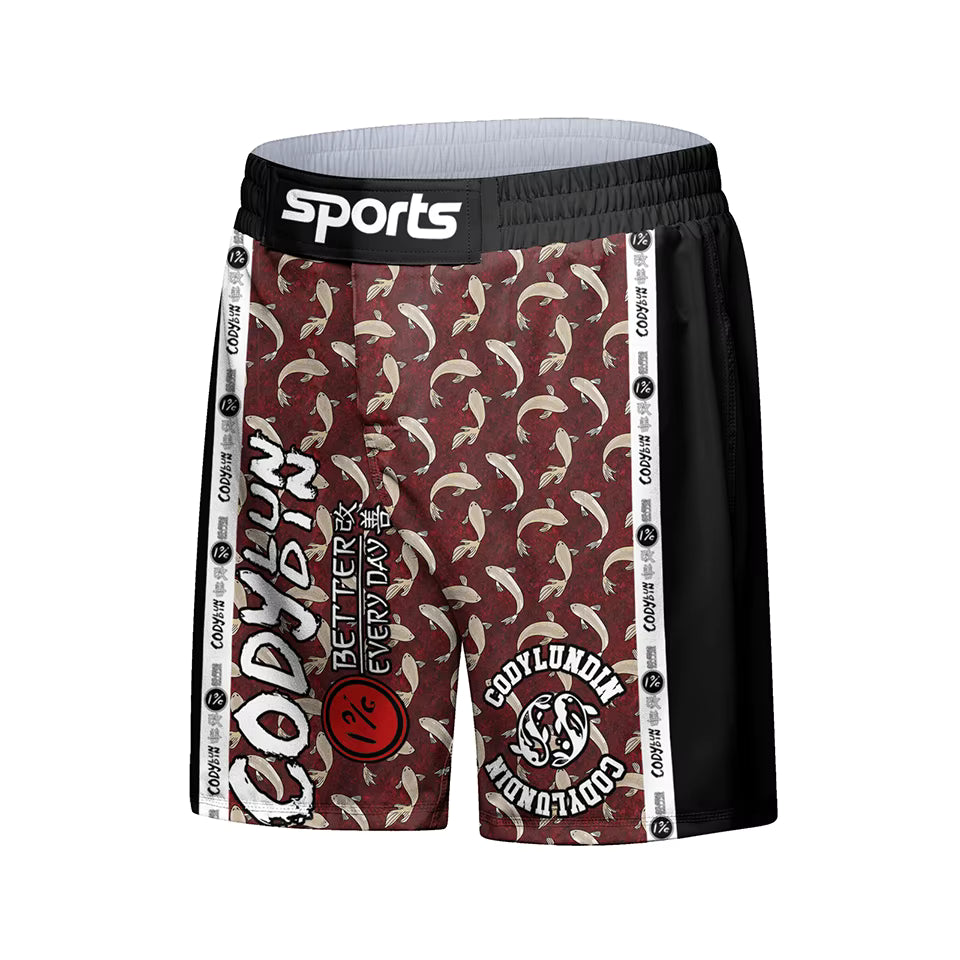Red Koi grappling shorts | Fight shorts for BJJ, MMA & no-gi