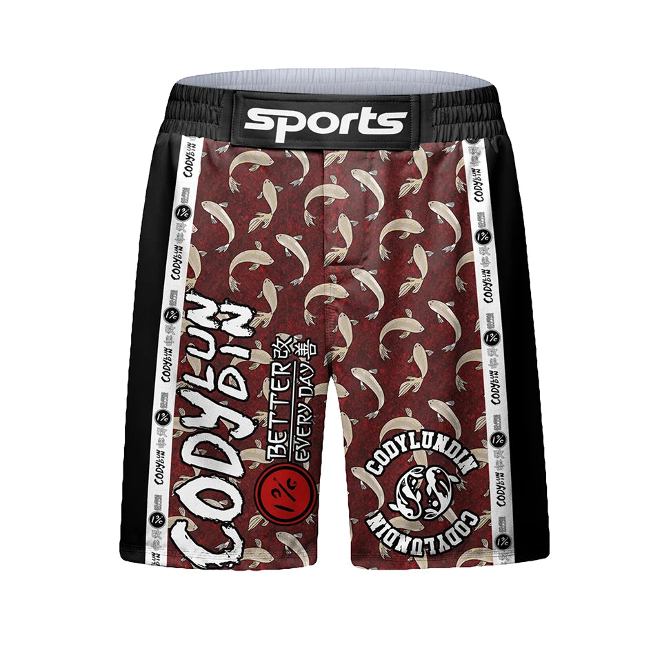 Red Koi grappling shorts | Fight shorts for BJJ, MMA & no-gi