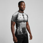 White Armor BJJ Rash Guard | Short Sleeve Compression Top For No - Gi Grappling - BJJ OUTLET