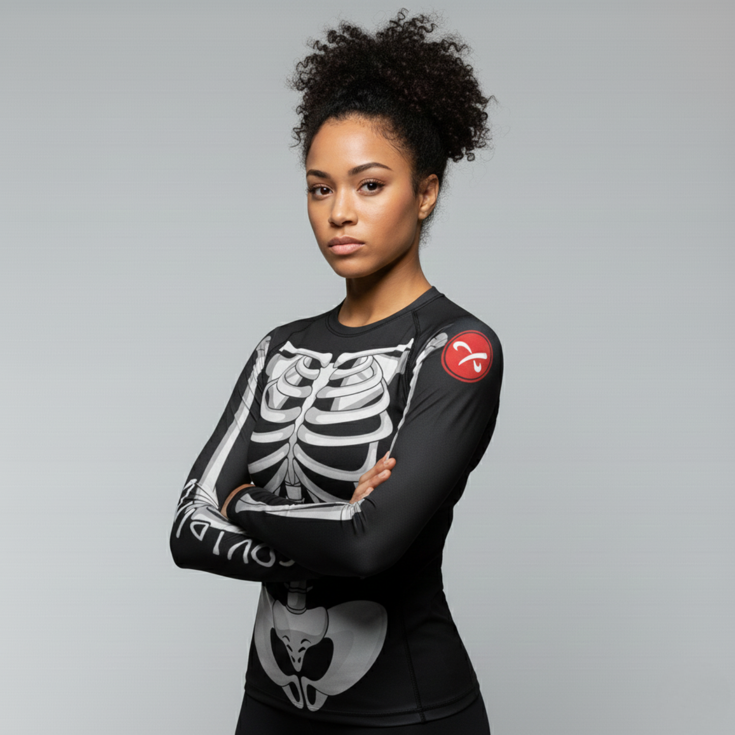 X-Ray women's BJJ rash guard | Long sleeve compression top for grappling
