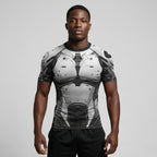 White Armor BJJ Rash Guard | Short Sleeve Compression Top For No - Gi Grappling - BJJ OUTLET