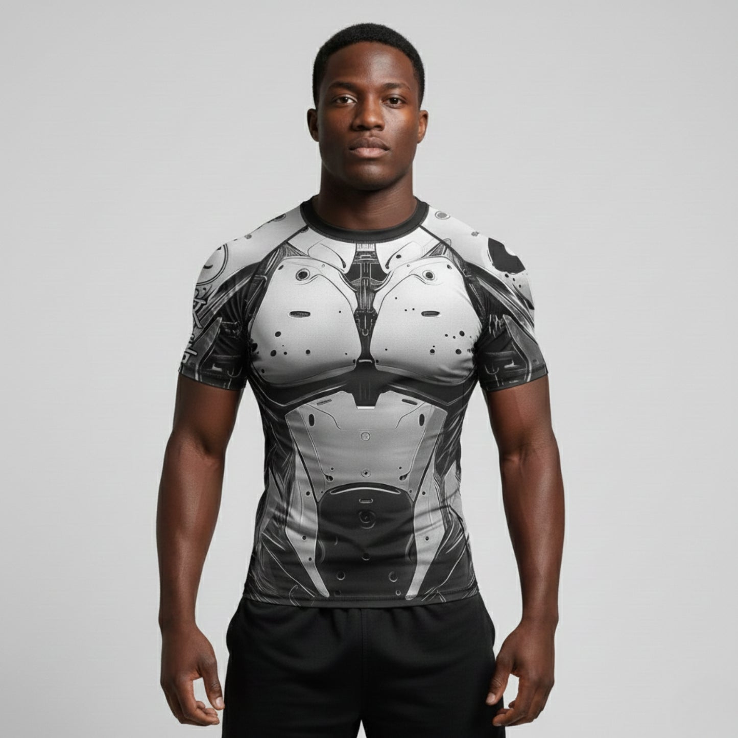 White Armor BJJ Rash Guard | Short Sleeve Compression Top For No - Gi Grappling - BJJ OUTLET