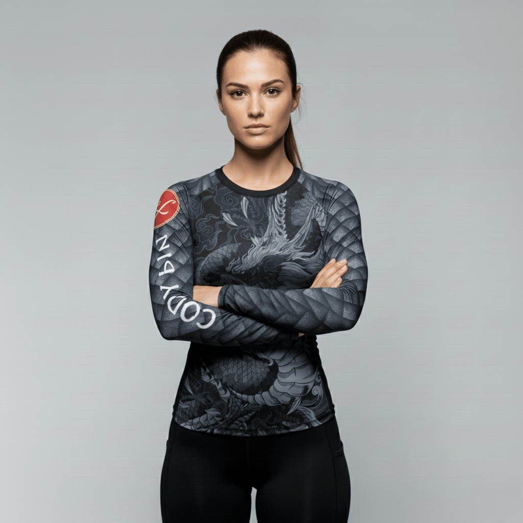 Dragon women's BJJ rash guard | Long sleeve compression top for grappling - BJJ OUTLET