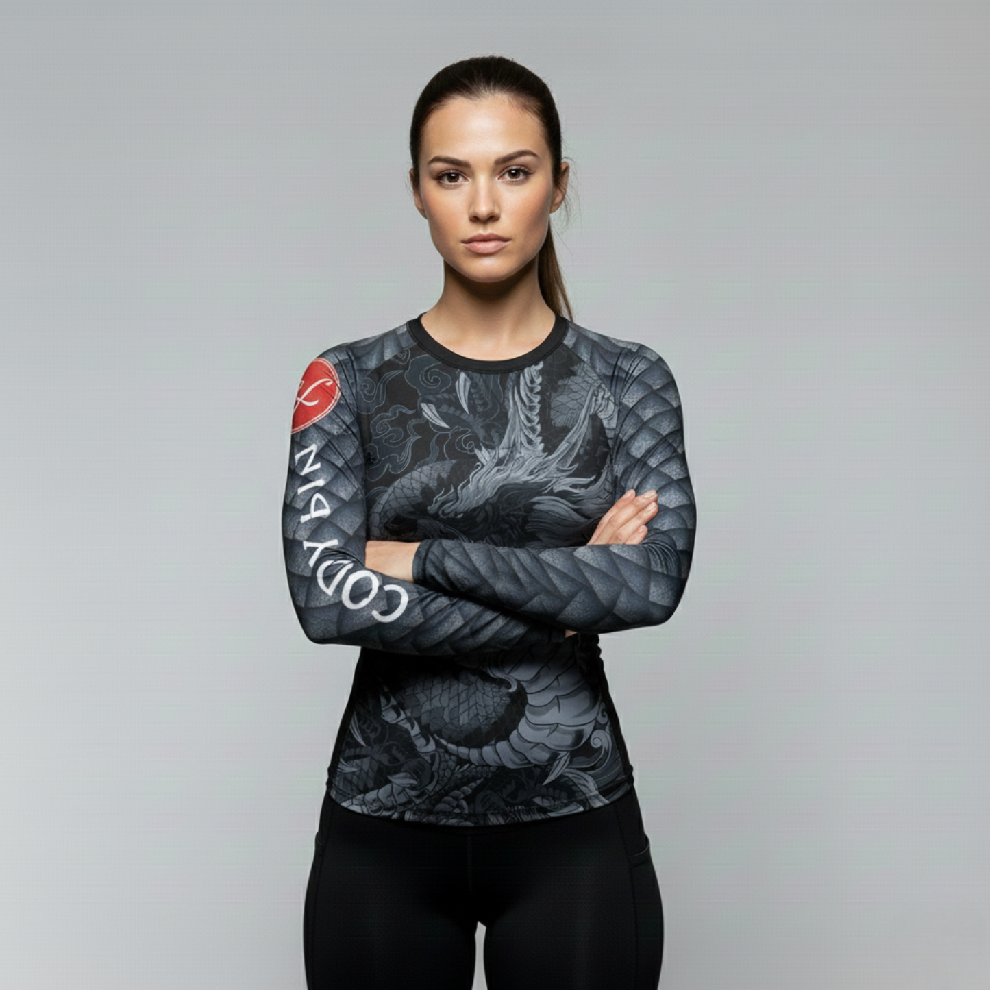 Dragon women's BJJ rash guard | Long sleeve compression top for grappling