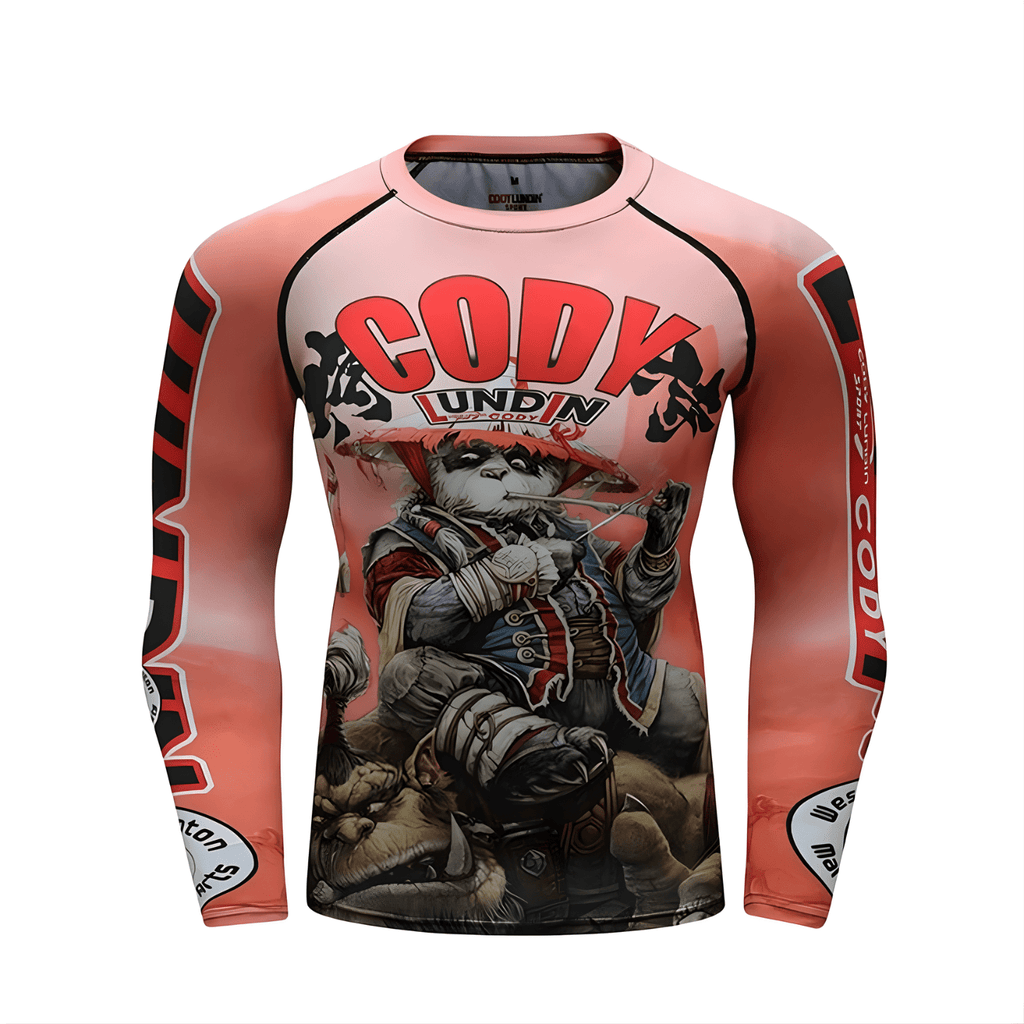 Apex Panda BJJ Rash Guard | Long Sleeve Compression Top For No - Gi Grappling - BJJ OUTLET