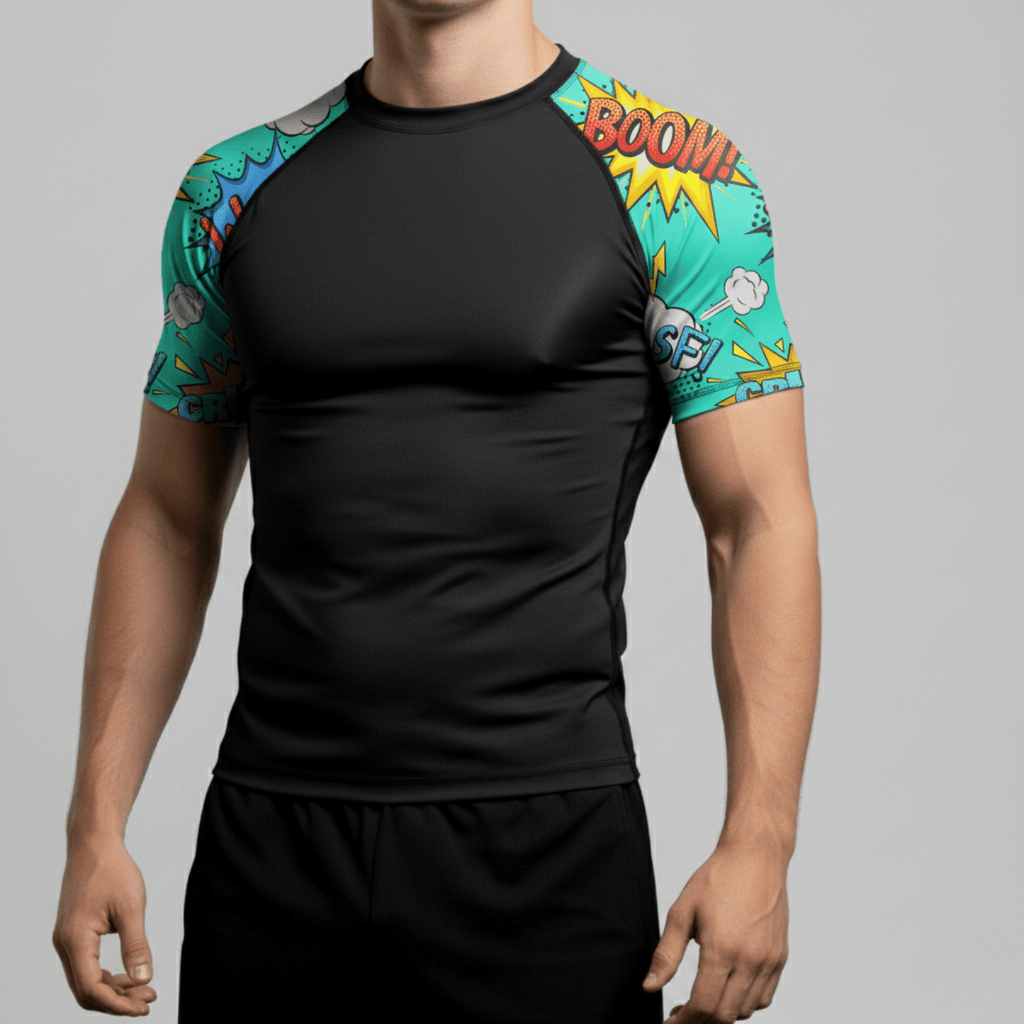 Ka - Pow BJJ rash guard | Short sleeve compression top - BJJ OUTLET