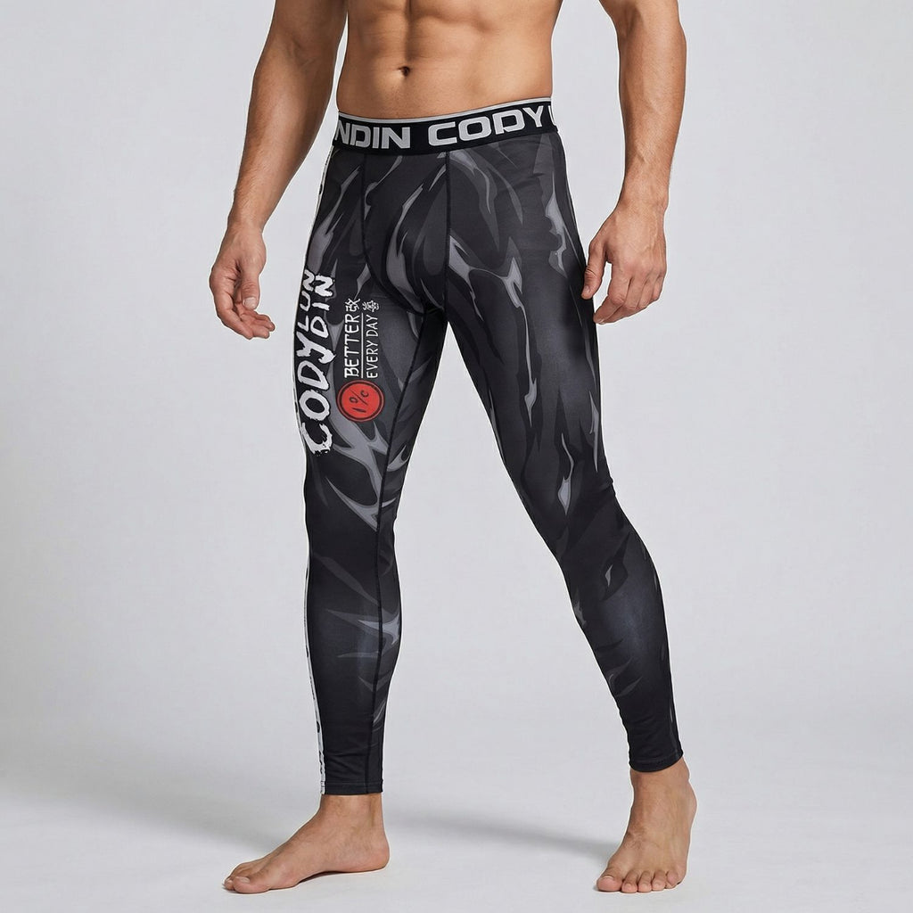 BJJ Spats - Always Injured Club - Men's No - Gi Jiu Jitsu & MMA Compression Grappling Tights - BJJ OUTLET