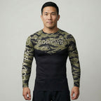 Camo BJJ rash guard men | Long sleeve compression top - BJJ OUTLET