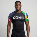 BJJ Rash Guard Short Sleeve - Dual Heritage - No - Gi Jiu Jitsu Compression Top - BJJ OUTLET