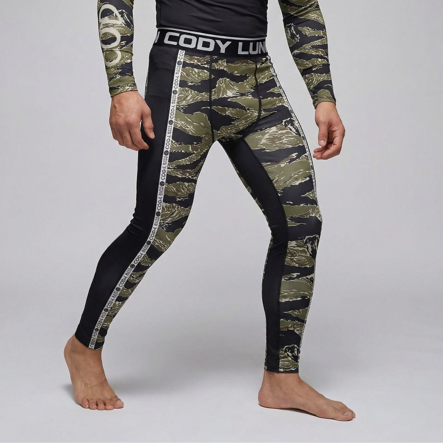 BJJ Spats - Camo - Men's No - Gi Jiu Jitsu Compression Grappling Tights - BJJ OUTLET