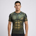 Green Stitch BJJ Rash Guard | Short Sleeve Compression Top For No - Gi Grappling - BJJ OUTLET