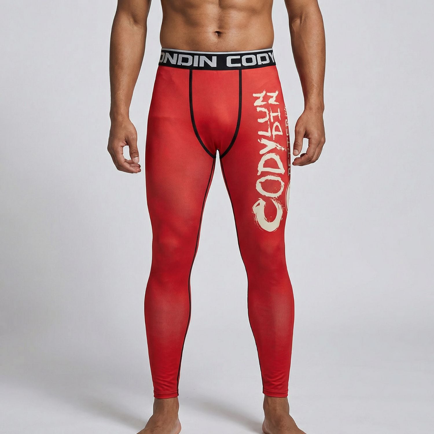 BJJ Spats - Crimson Red - Men's No - Gi Jiu Jitsu Compression Grappling Tights - BJJ OUTLET