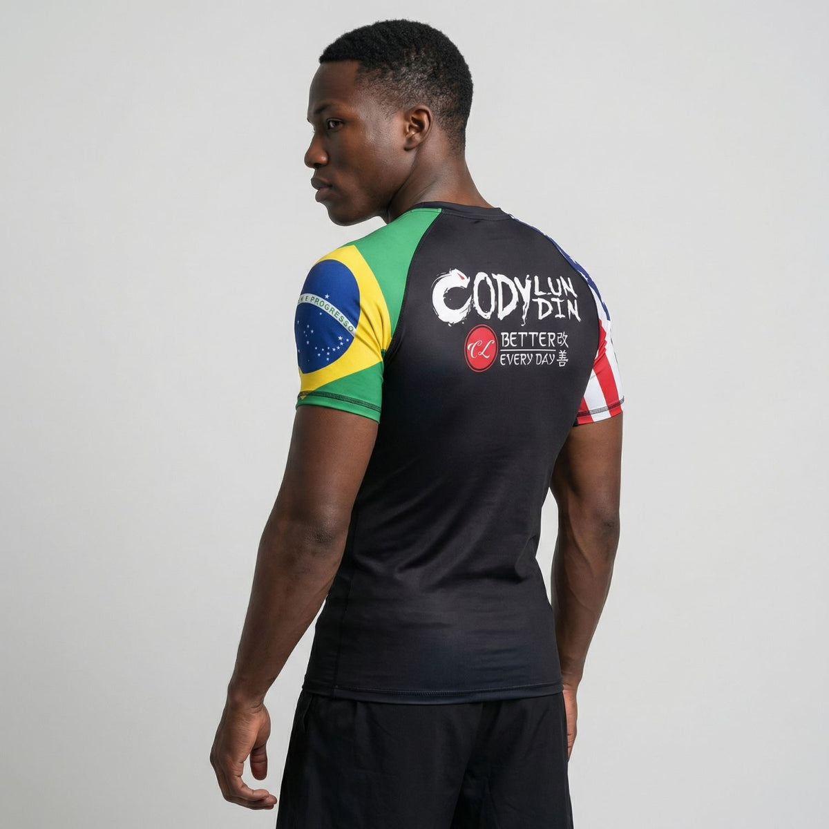 BJJ Rash Guard Short Sleeve - Dual Heritage - No - Gi Jiu Jitsu Compression Top - BJJ OUTLET