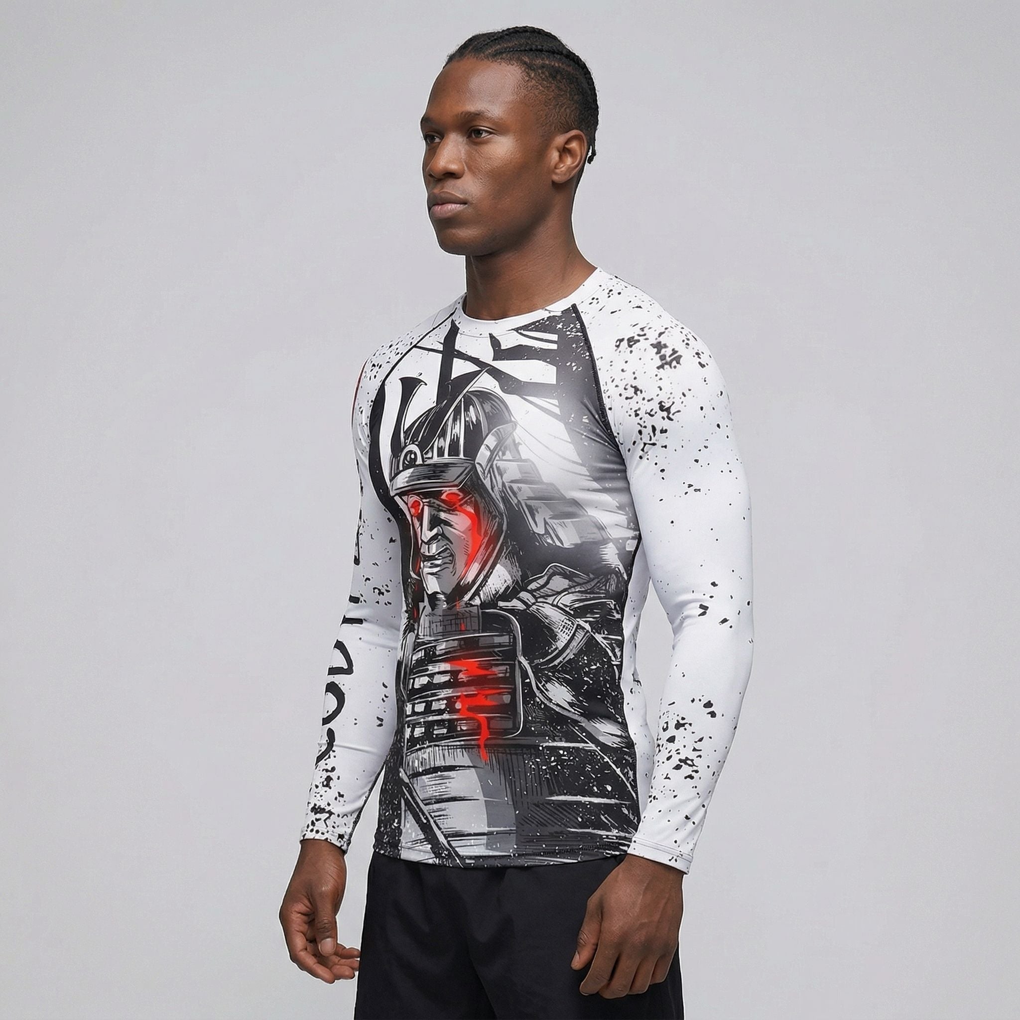 Samurai BJJ Rash Guard | Long Sleeve Compression Top For No - Gi Grappling - BJJ OUTLET