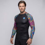 BJJ Rash Guard Long Sleeve - Aztec - No - Gi Jiu Jitsu Compression Top - BJJ OUTLET