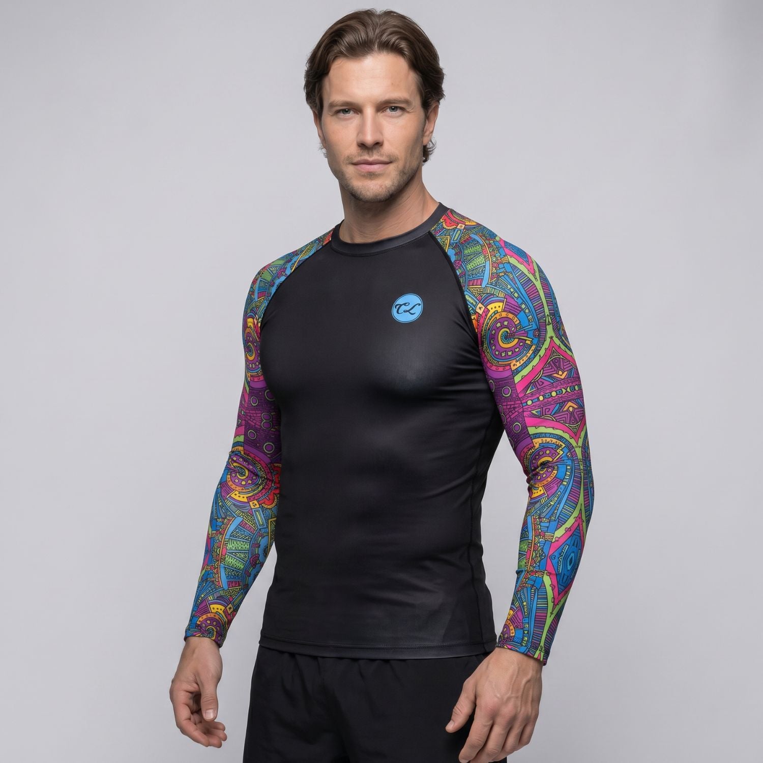 BJJ Rash Guard Long Sleeve - Aztec - No - Gi Jiu Jitsu Compression Top - BJJ OUTLET