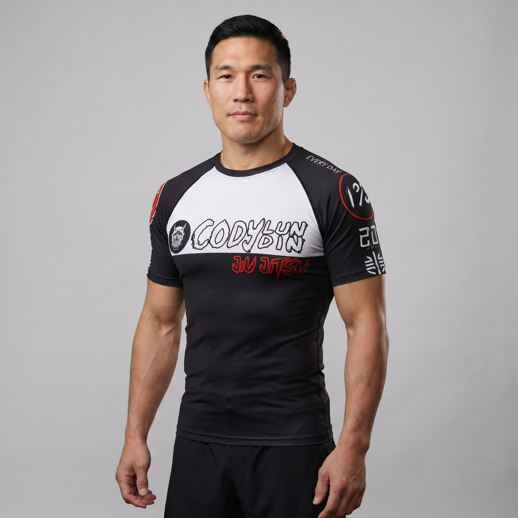 BJJ Rash Guard Short Sleeve - Hannya - No - Gi Jiu Jitsu & MMA Compression Top - BJJ OUTLET