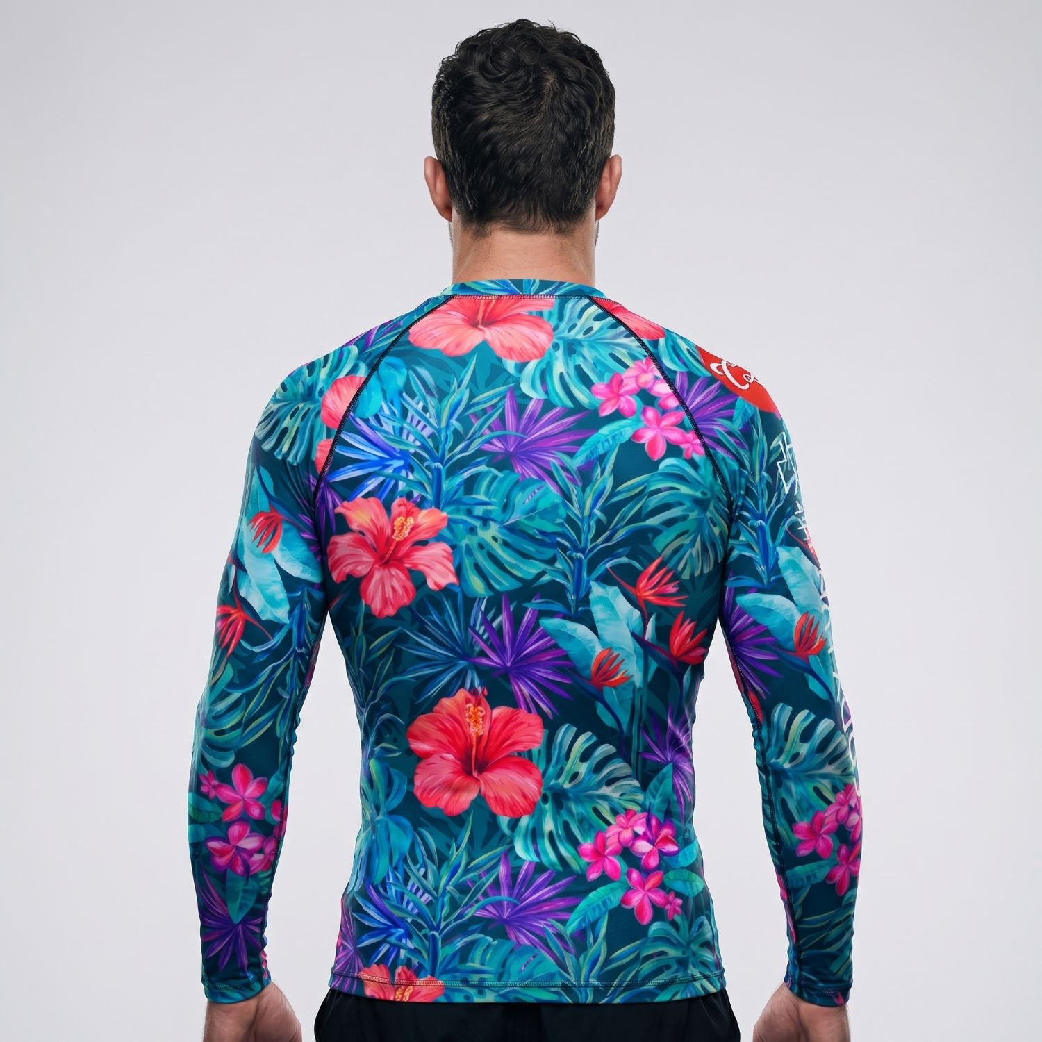 BJJ Rash Guard Long Sleeve - Flower - No - Gi Jiu Jitsu & MMA Compression Top - BJJ OUTLET