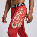 BJJ Spats - Crimson Red - Men's No - Gi Jiu Jitsu Compression Grappling Tights - BJJ OUTLET