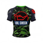 BJJ Rash Guard Short Sleeve - Oil Check - No - Gi Jiu Jitsu & MMA Compression Top - BJJ OUTLET