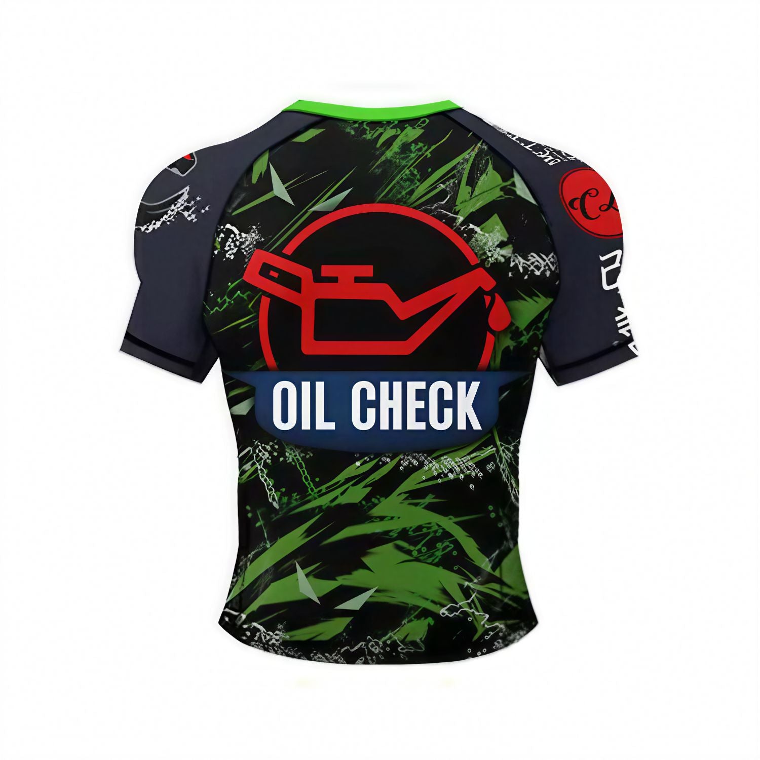 BJJ Rash Guard Short Sleeve - Oil Check - No - Gi Jiu Jitsu & MMA Compression Top - BJJ OUTLET