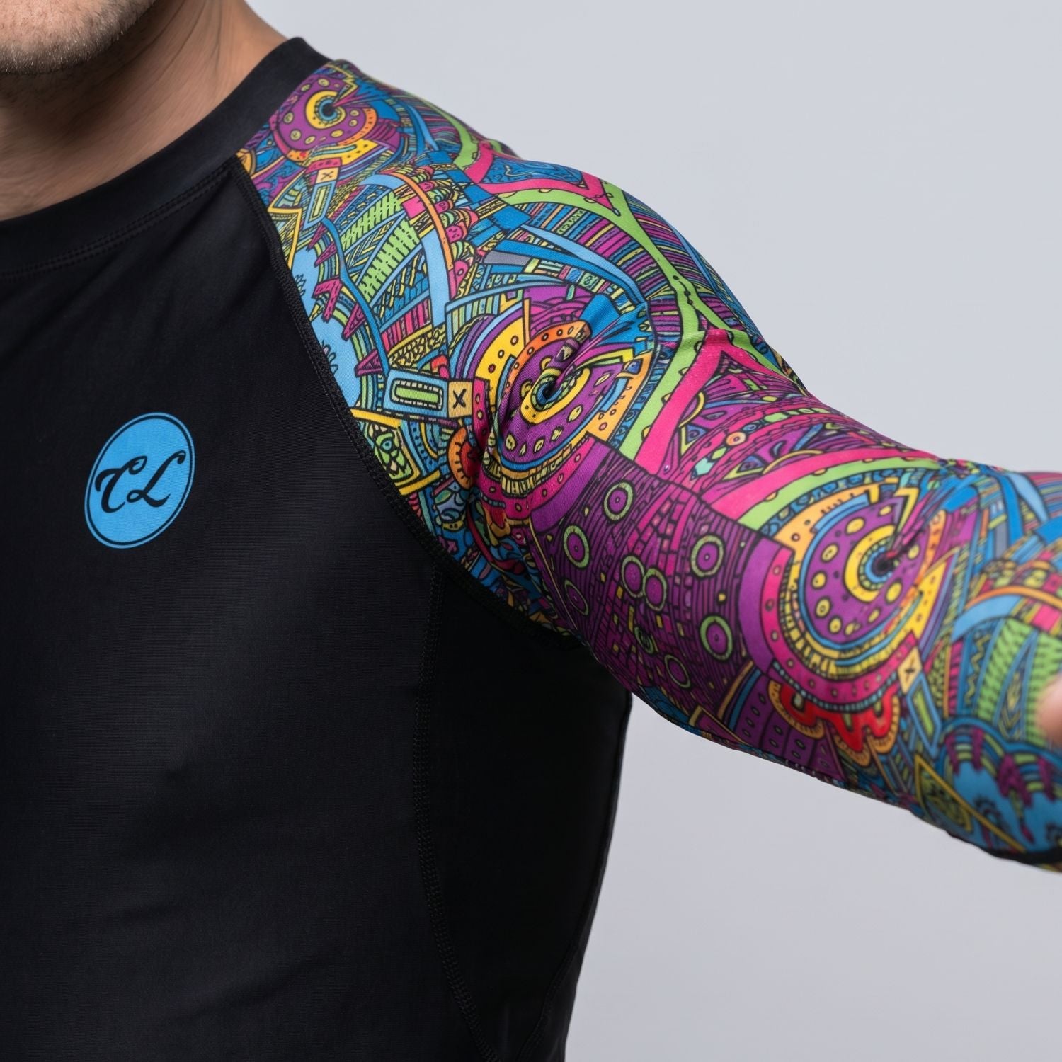 BJJ Rash Guard Long Sleeve - Aztec - No - Gi Jiu Jitsu Compression Top - BJJ OUTLET