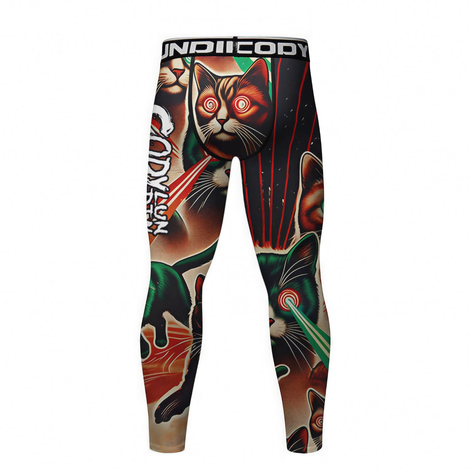 BJJ Spats - Laser Cats - Men's No - Gi Jiu Jitsu Compression Grappling Tights - BJJ OUTLET