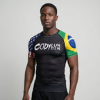 BJJ Rash Guard Short Sleeve - Dual Heritage - No - Gi Jiu Jitsu Compression Top - BJJ OUTLET