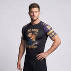 BJJ Rash Guard Short Sleeve - No Taps - No - Gi Jiu Jitsu & MMA Compression Top - BJJ OUTLET