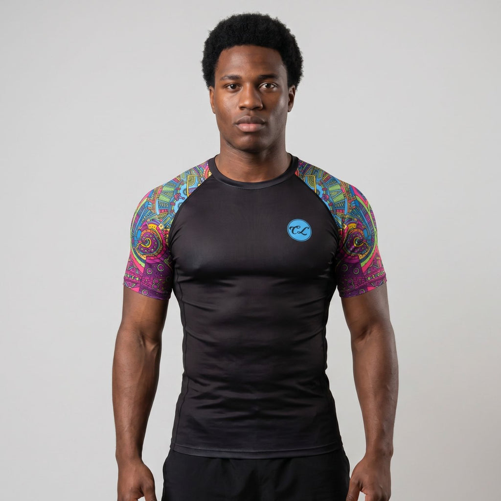 BJJ Rash Guard Long Sleeve - Aztec - No - Gi Jiu Jitsu & MMA Compression Top - BJJ OUTLET