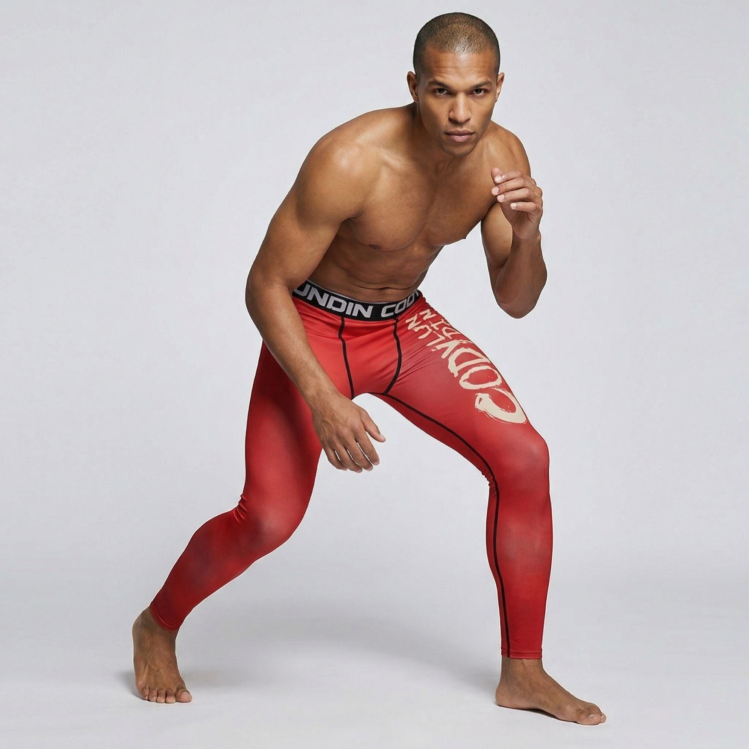 BJJ Spats - Crimson Red - Men's No - Gi Jiu Jitsu Compression Grappling Tights - BJJ OUTLET