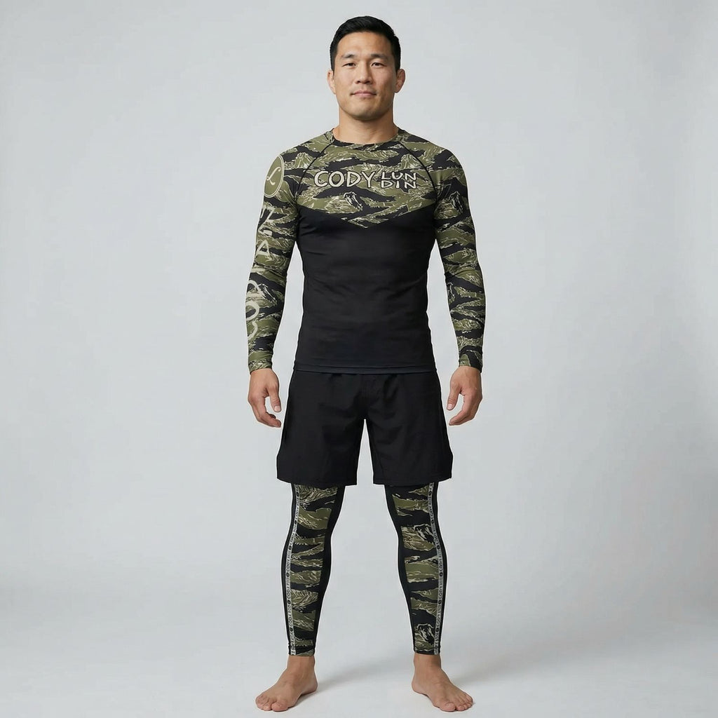 BJJ Spats - Camo - Men's No - Gi Jiu Jitsu Compression Grappling Tights - BJJ OUTLET