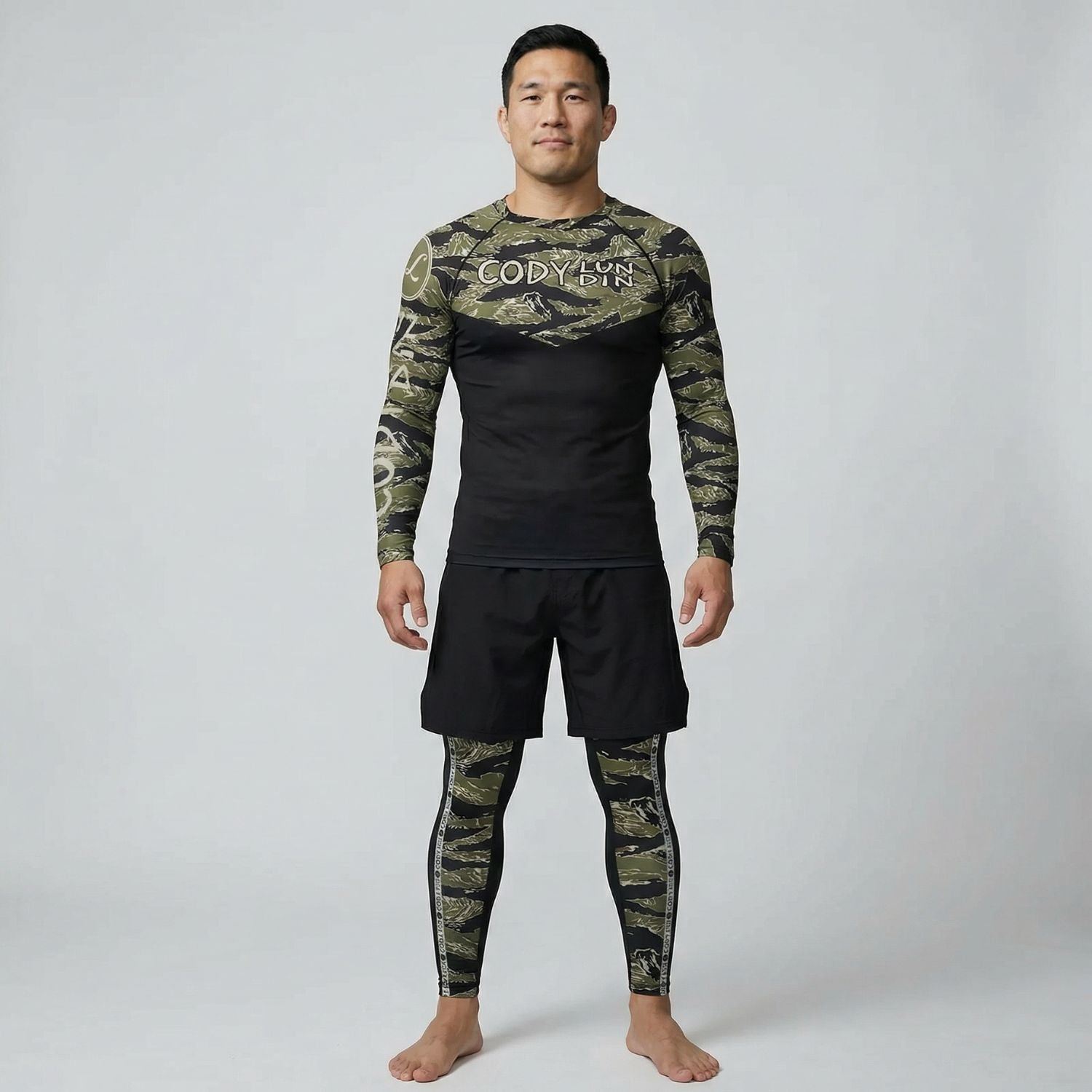 BJJ Spats - Camo - Men's No - Gi Jiu Jitsu Compression Grappling Tights - BJJ OUTLET