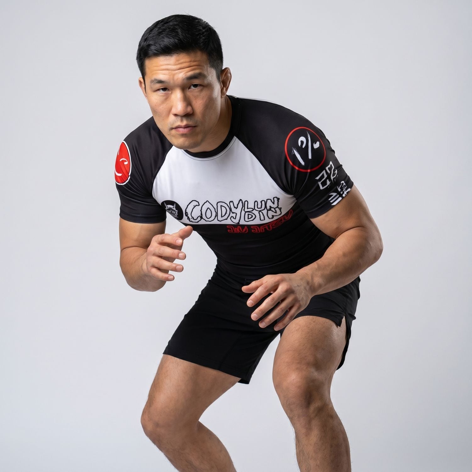 BJJ Rash Guard Short Sleeve - Hannya - No - Gi Jiu Jitsu & MMA Compression Top - BJJ OUTLET