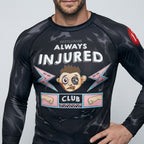 BJJ Rash Guard Long Sleeve - Always Injured Club - No - Gi Jiu Jitsu & MMA Compression Top - BJJ OUTLET