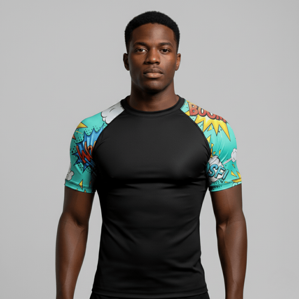 Ka - Pow BJJ rash guard | Short sleeve compression top - BJJ OUTLET
