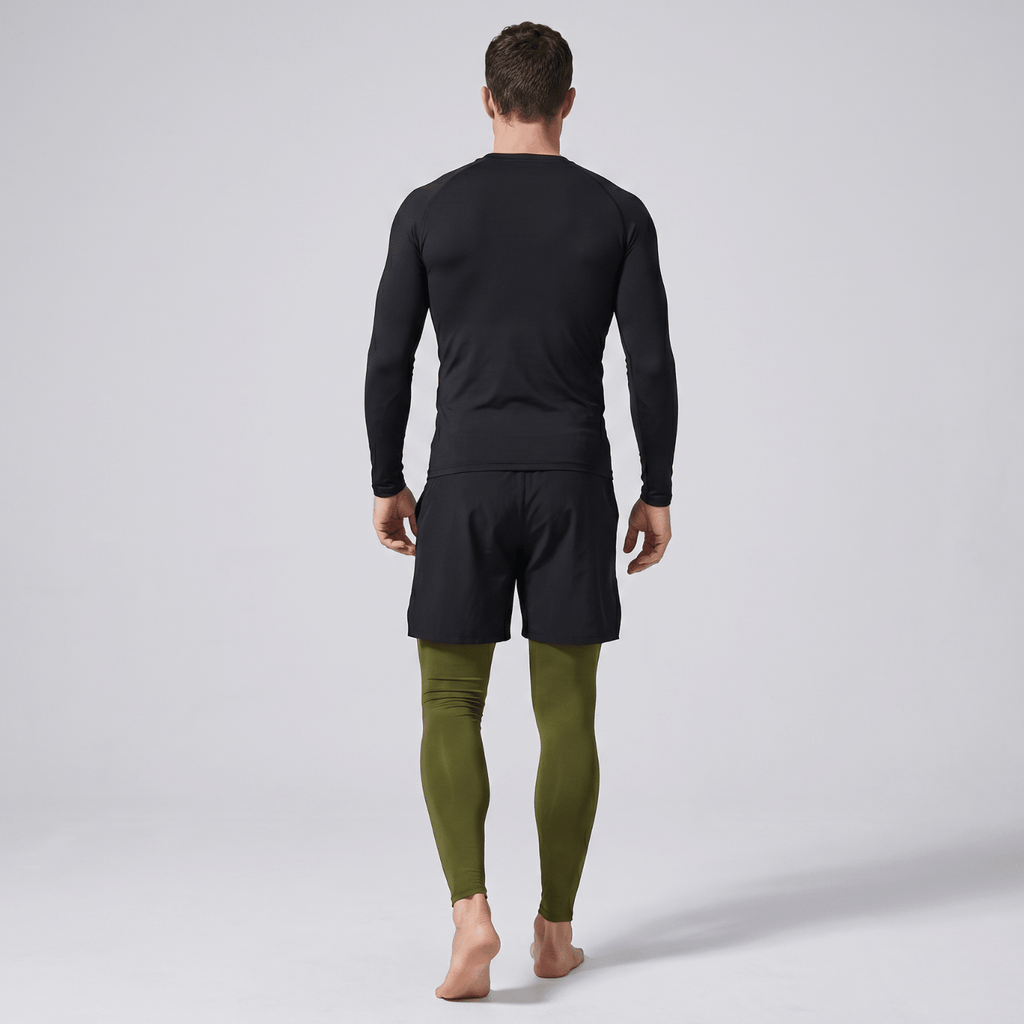 BJJ Spats - Army Green - Men's No - Gi Jiu Jitsu Compression Grappling Tights - BJJ OUTLET