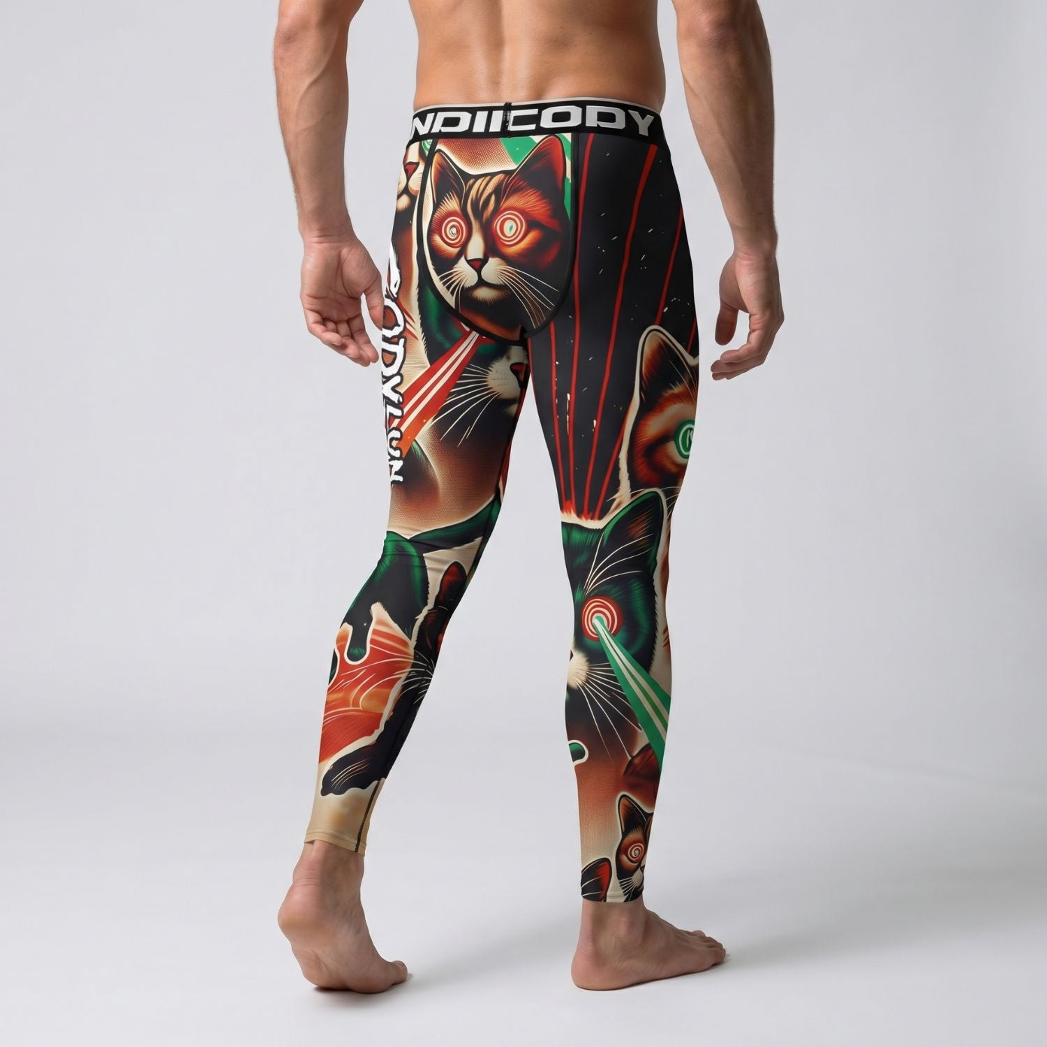 BJJ Spats - Laser Cats - Men's No - Gi Jiu Jitsu Compression Grappling Tights - BJJ OUTLET