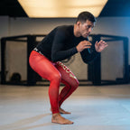 BJJ Spats Crimson Red | No - Gi Compression Tights for Men - BJJ OUTLET