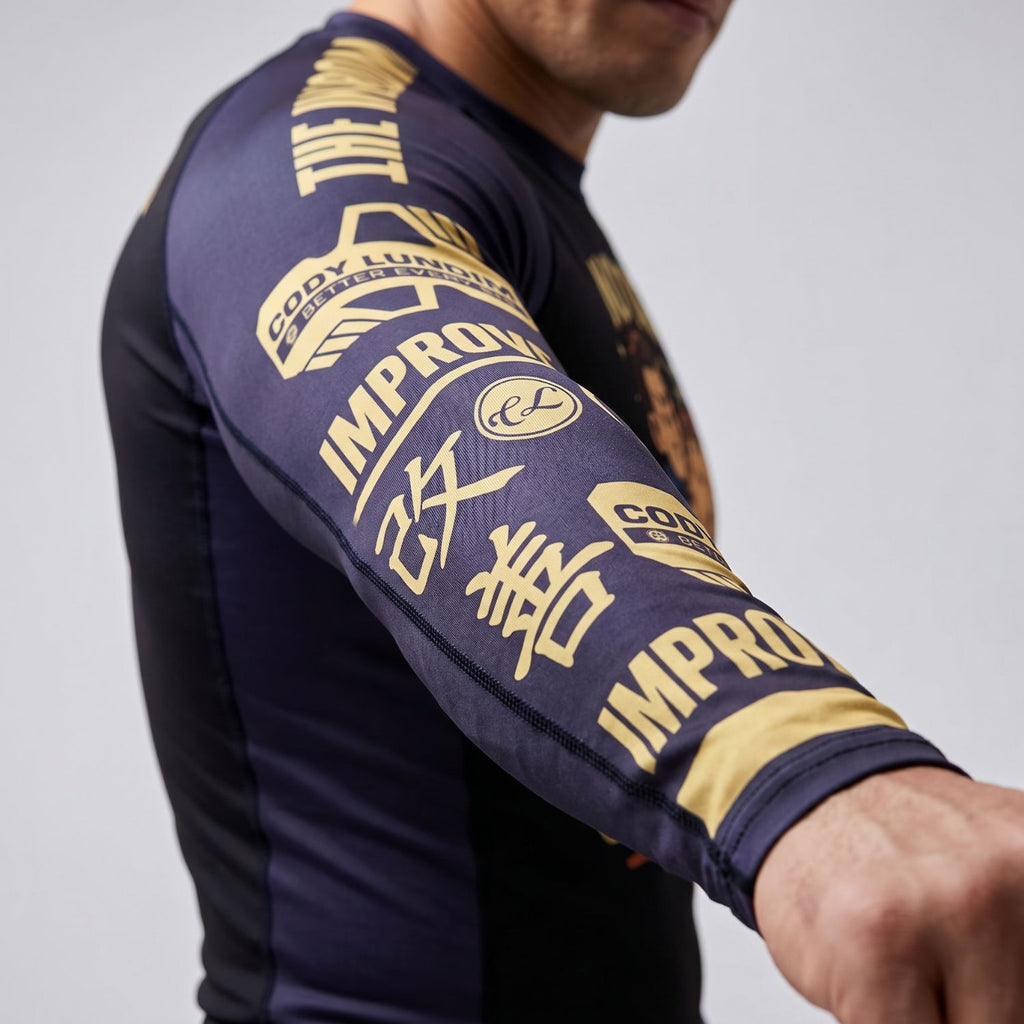 BJJ Rash Guard Long Sleeve - No Taps - No - Gi Jiu Jitsu & MMA Compression Top - BJJ OUTLET