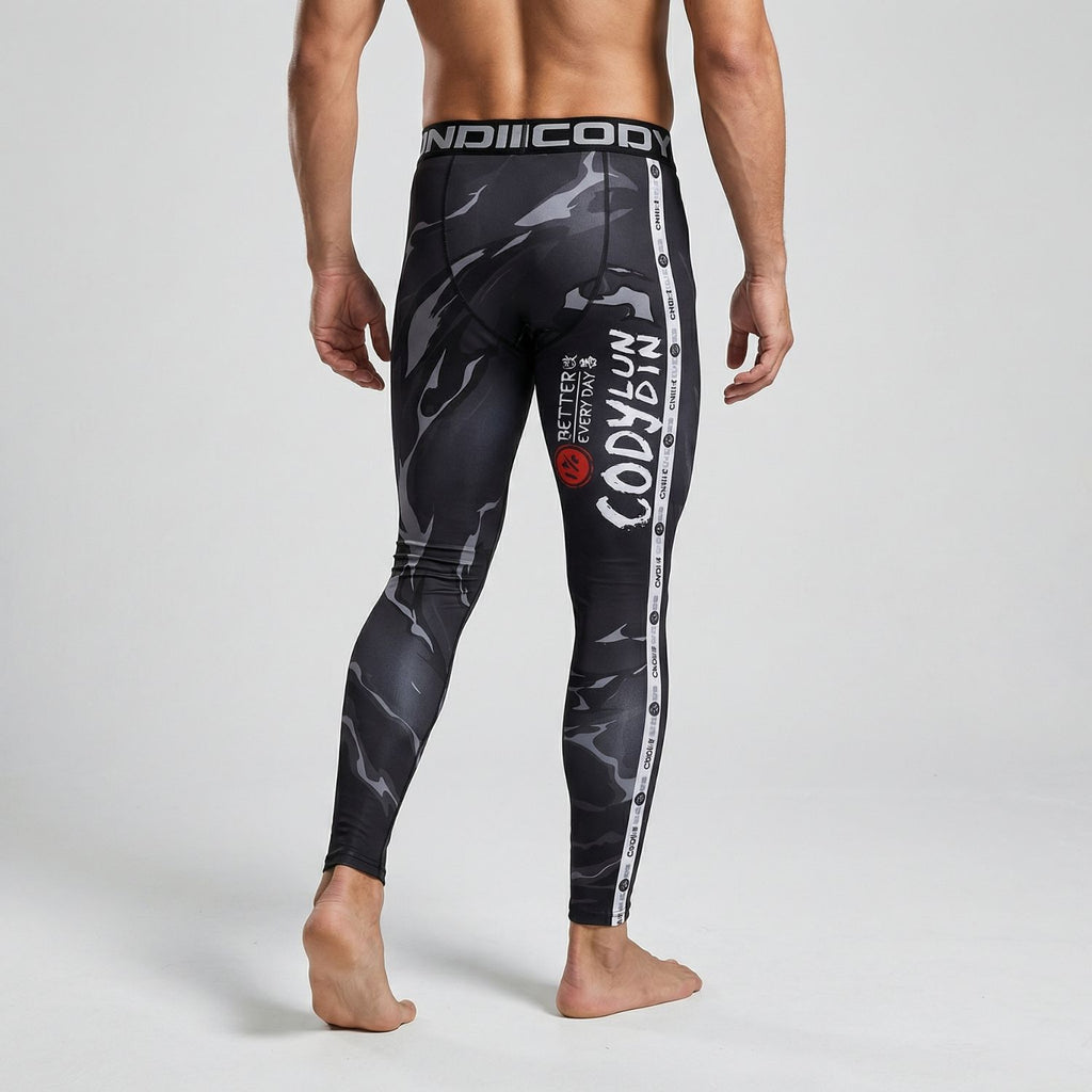 BJJ Spats - Always Injured Club - Men's No - Gi Jiu Jitsu & MMA Compression Grappling Tights - BJJ OUTLET