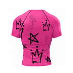 Pink Graffiti BJJ rash guard | Short sleeve compression top for grappling - BJJ OUTLET