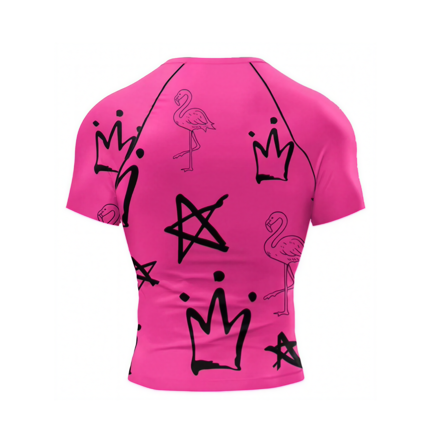 Pink Graffiti BJJ rash guard | Short sleeve compression top for grappling