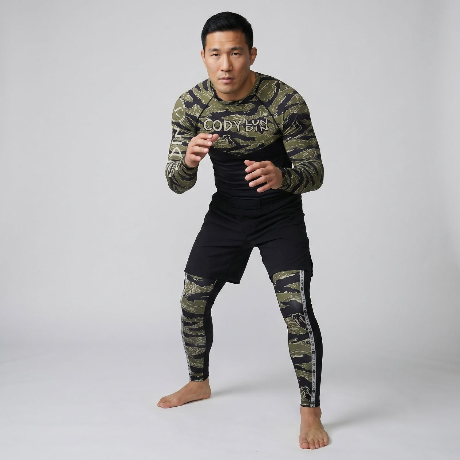 BJJ Spats - Camo - Men's No - Gi Jiu Jitsu Compression Grappling Tights - BJJ OUTLET