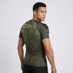 Green Stitch BJJ Rash Guard | Short Sleeve Compression Top For No - Gi Grappling - BJJ OUTLET