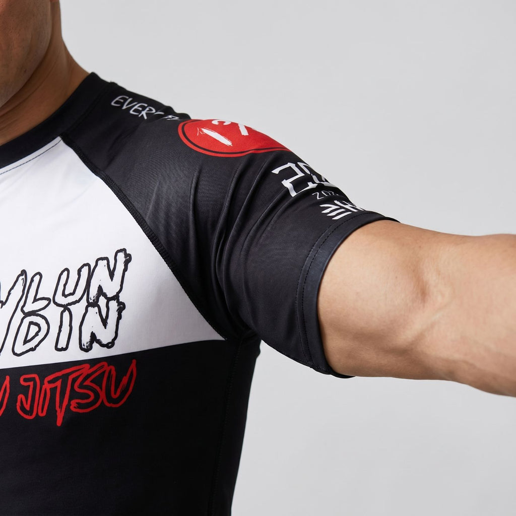 BJJ Rash Guard Short Sleeve - Hannya - No - Gi Jiu Jitsu & MMA Compression Top - BJJ OUTLET