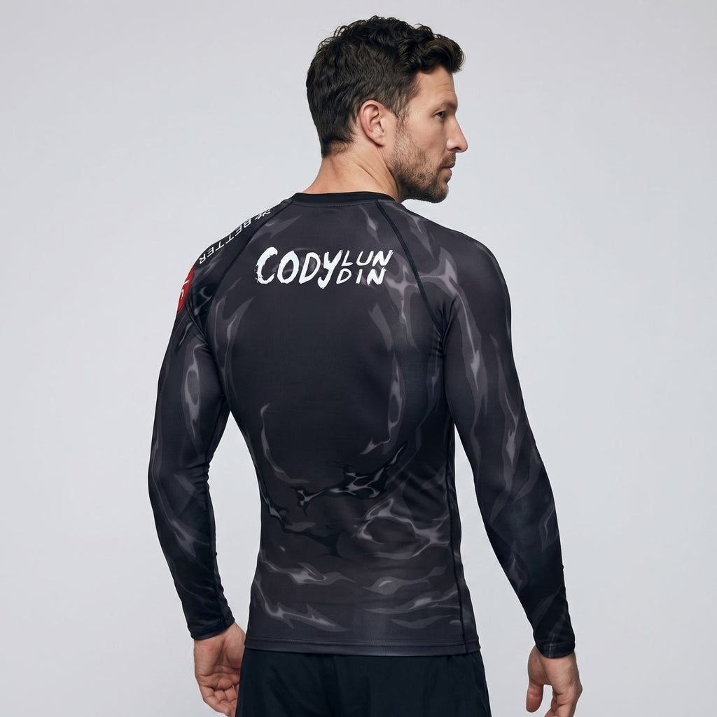 BJJ Rash Guard Long Sleeve - Always Injured Club - No - Gi Jiu Jitsu & MMA Compression Top - BJJ OUTLET