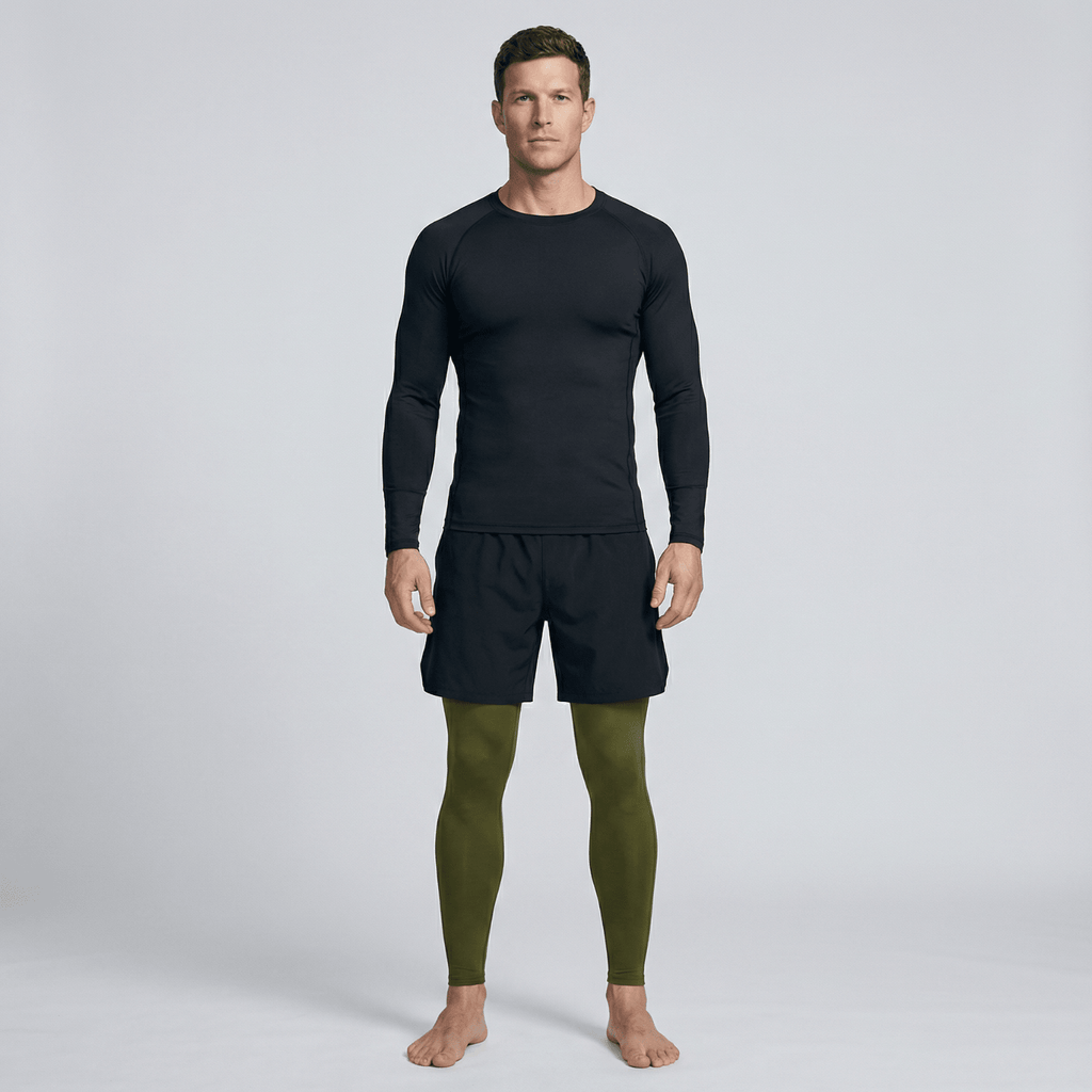 BJJ Spats - Army Green - Men's No - Gi Jiu Jitsu Compression Grappling Tights - BJJ OUTLET