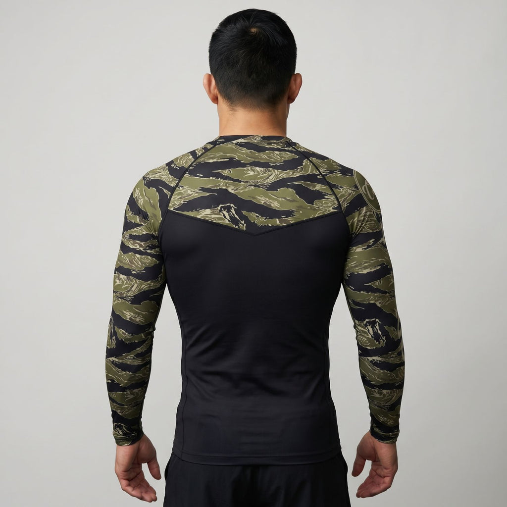 Camo BJJ rash guard men | Long sleeve compression top - BJJ OUTLET