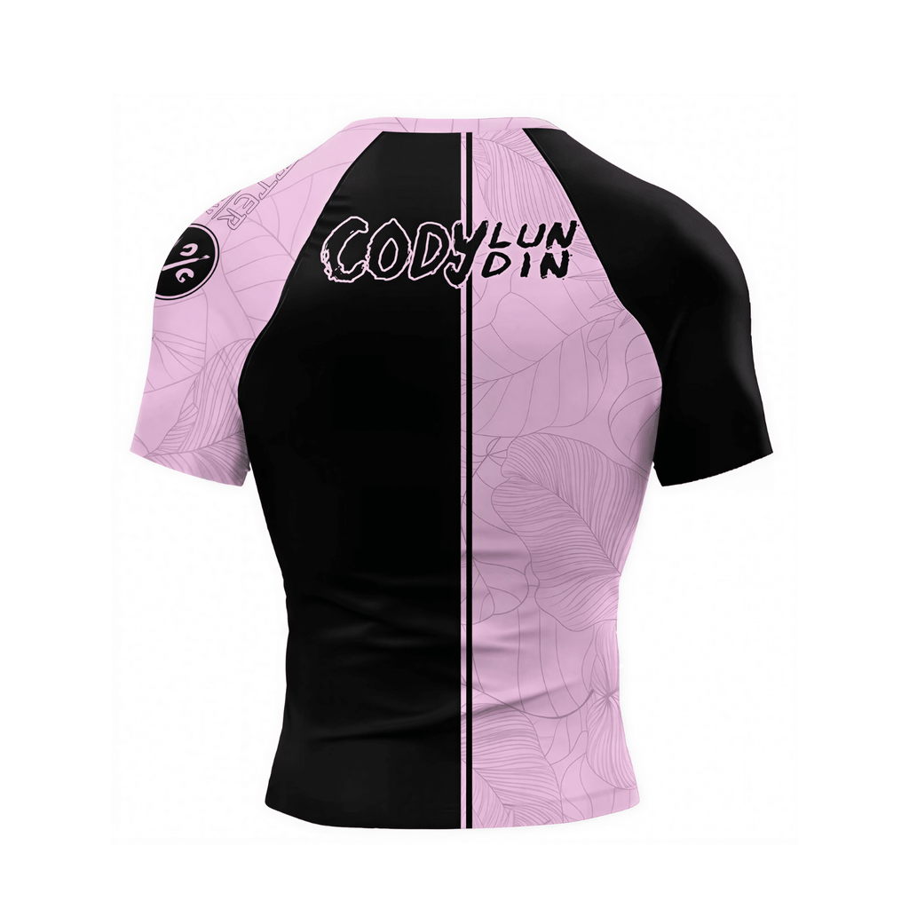 Pink & Black BJJ rash guard | Compression top for grappling - BJJ OUTLET